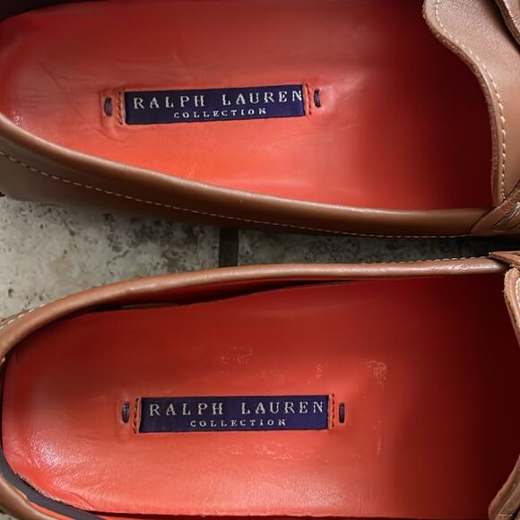 RALPH LAUREN COLLECTION DASITA Tan Leather Driver Loafer Moccasin Shoes - Picture 6 of 16